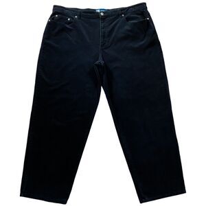 Avenue Womens Jeans size 24 Black Fine Corduroy Straight x29"insm Cotton Stretch